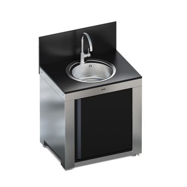 MODULO - Outdoor Sink Module 80 Black and Stainless Steel