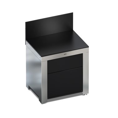 MODULO Worktop-Drawers-Black and stainless